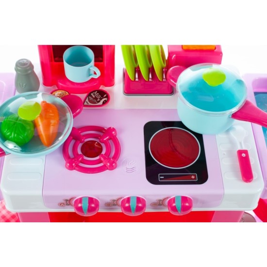 Vaikiška virtuvėlė su orkaite ir aksesuarais KIDS COOK rose