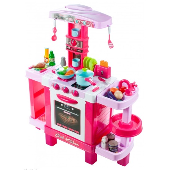 Vaikiška virtuvėlė su orkaite ir aksesuarais KIDS COOK rose
