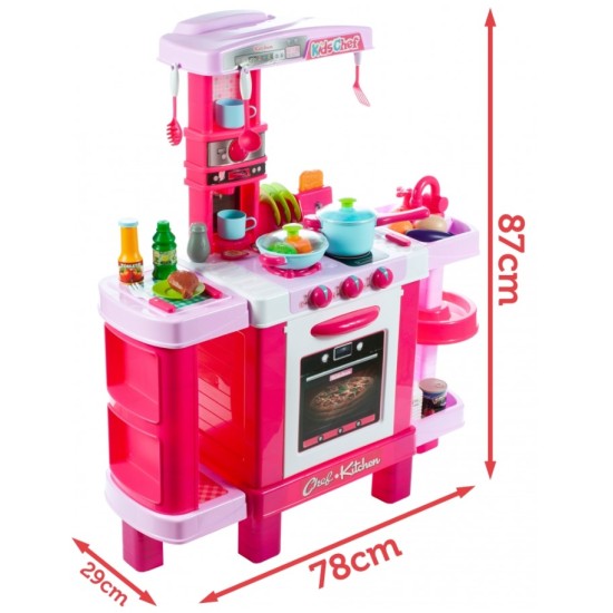 Vaikiška virtuvėlė su orkaite ir aksesuarais KIDS COOK rose