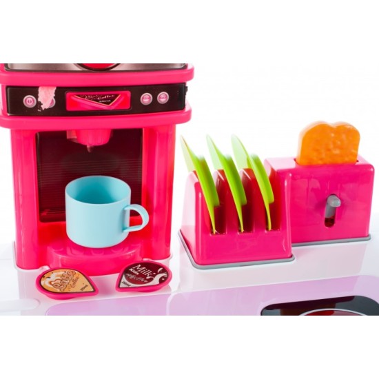 Vaikiška virtuvėlė su orkaite ir aksesuarais KIDS COOK rose