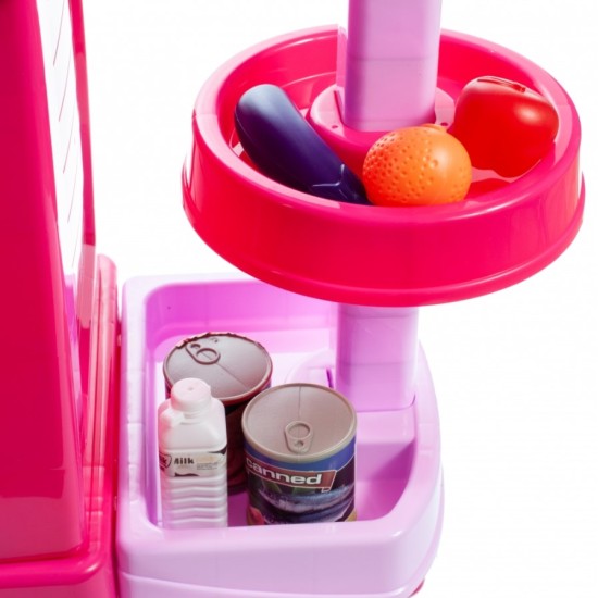 Vaikiška virtuvėlė su orkaite ir aksesuarais KIDS COOK rose