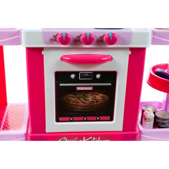 Vaikiška virtuvėlė su orkaite ir aksesuarais KIDS COOK rose
