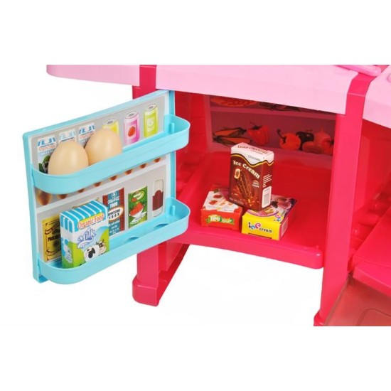 Vaikiška virtuvėlė su šaldytuvu, orkaite ir aksesuarais