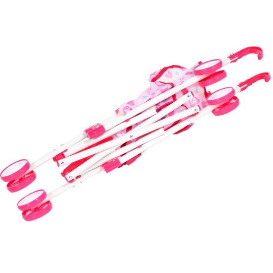 Lėlių vežimėlis-skėtukas HOT PINK 52cm.