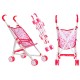 Lėlių vežimėlis-skėtukas HOT PINK 52cm.
