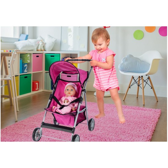 Lėlių vežimėlis-skėtukas HOT PINK 54.5cm.