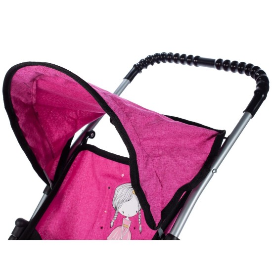 Lėlių vežimėlis-skėtukas HOT PINK 54.5cm.