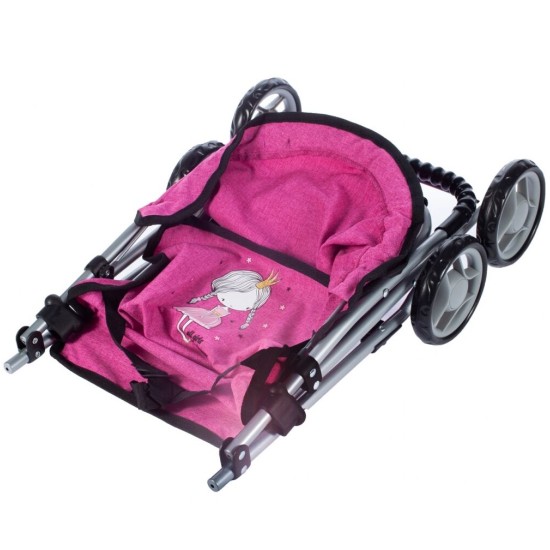 Lėlių vežimėlis-skėtukas HOT PINK 54.5cm.