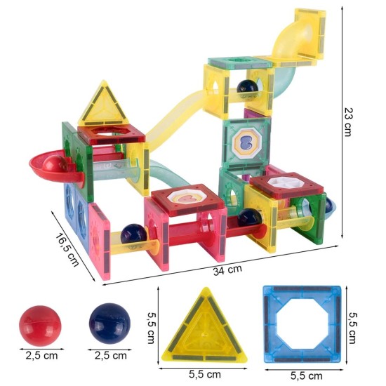Šviečiantis Magnetinis lavinamasis konstruktorius Light Magnetic, 75 dalių