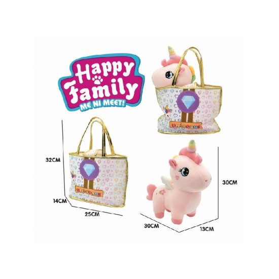 Minkštas žaislas Pliušinis vienaragis su rankine Happy Family