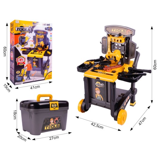 Vaikiškas meistro darbastalis - lagaminas, TOOLS