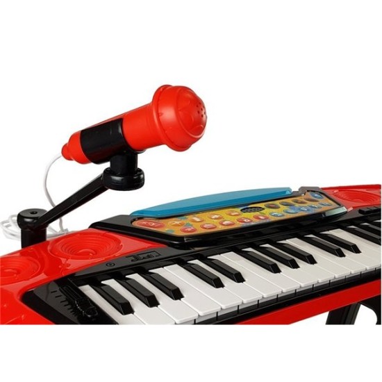 Vaikiškas pianinas - sintezatorius su mikrofonu ir kėdute - RedBlack