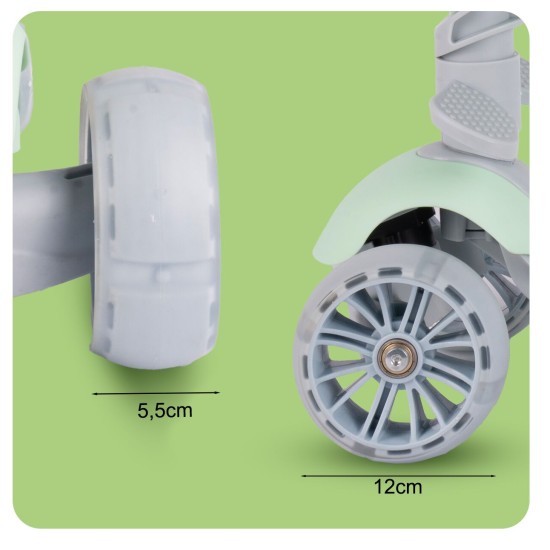 Triratis paspirtukas su sėdyne, 3in1, Mint